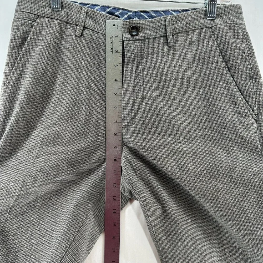 Banana Republic Pants Mens 34 Straight Fit Pockets Houndstooth Preppy Brown Gray